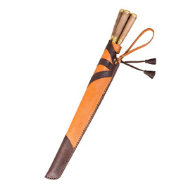 Frenzo gifts БС.19.РК набор шампуров в кожаном чехле темно-коричневый, рыжий