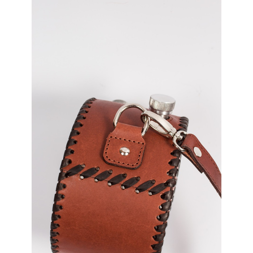 Frenzo gifts ФФ.42.Ч.Т фляжка подарочная в кожаном чехле / Герб / коричневый