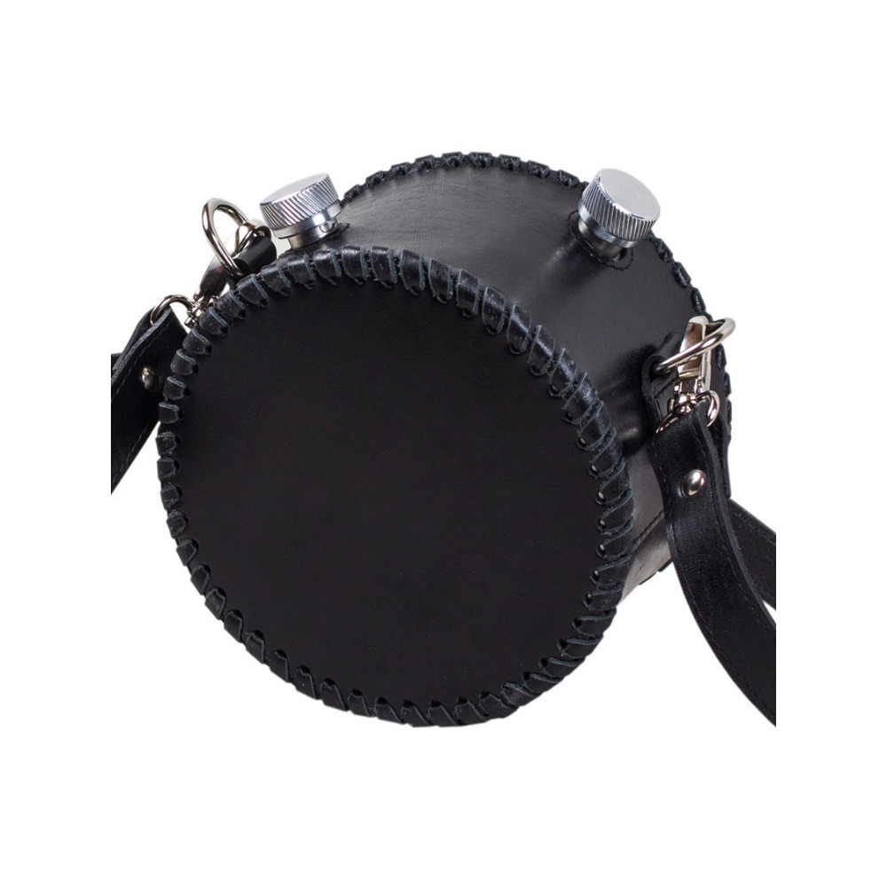 Frenzo gifts ФФ.42.Ч.Т фляжка подарочная в кожаном / Компас / черный