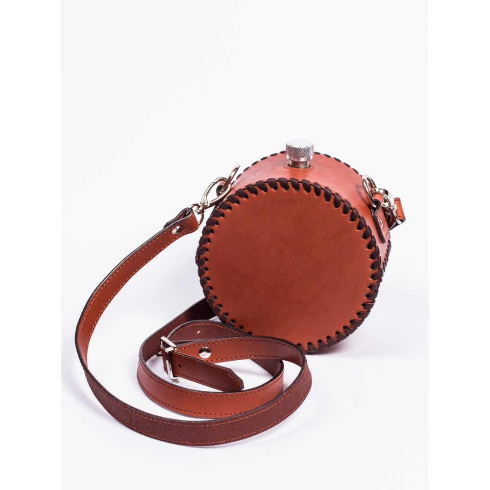 Frenzo gifts ФФ.44.К.Т фляжка подарочная в кожаном чехле / Герб / коричневый