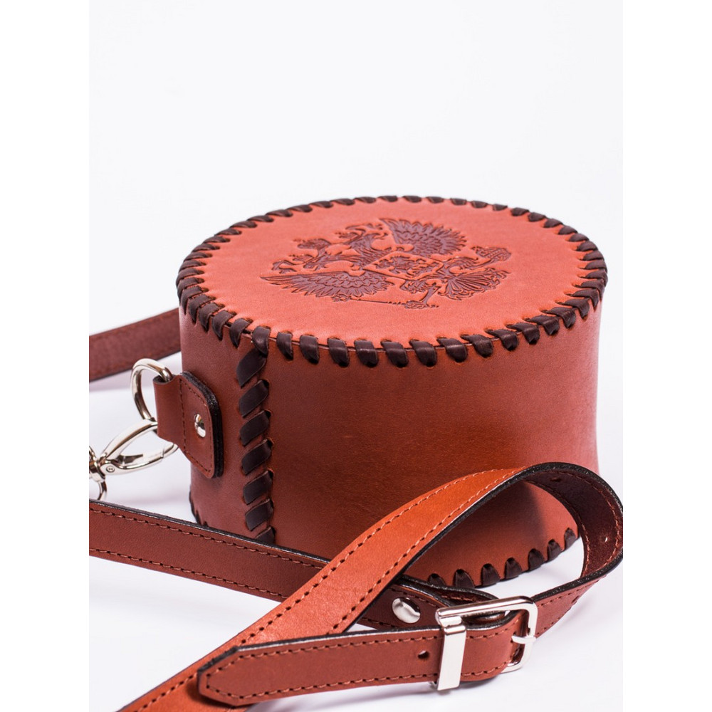 Frenzo gifts ФФ.44.К.Т фляжка подарочная в кожаном чехле / Герб / коричневый