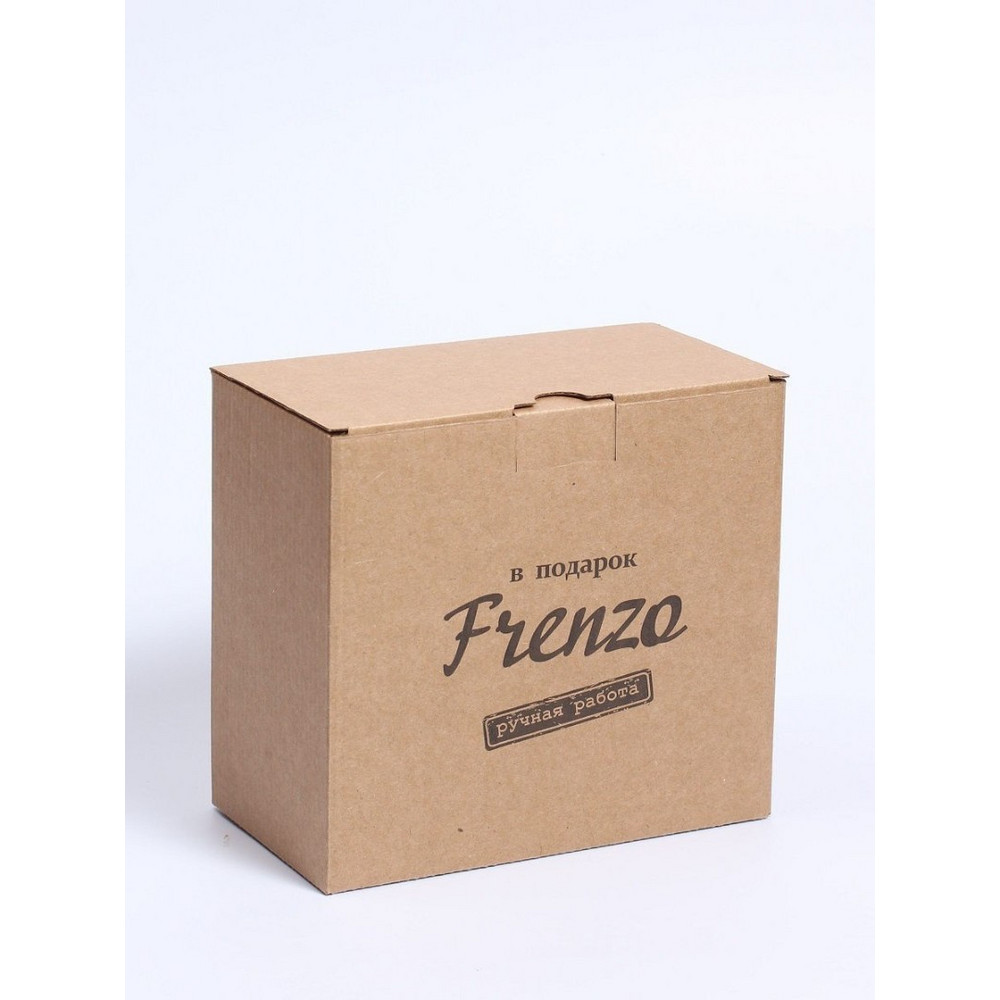 Frenzo gifts ФФ.44.К.Т фляжка подарочная в кожаном чехле / Герб / коричневый