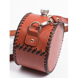 Frenzo gifts ФФ.44.К.Т фляжка подарочная в кожаном чехле / Охота / коричневый