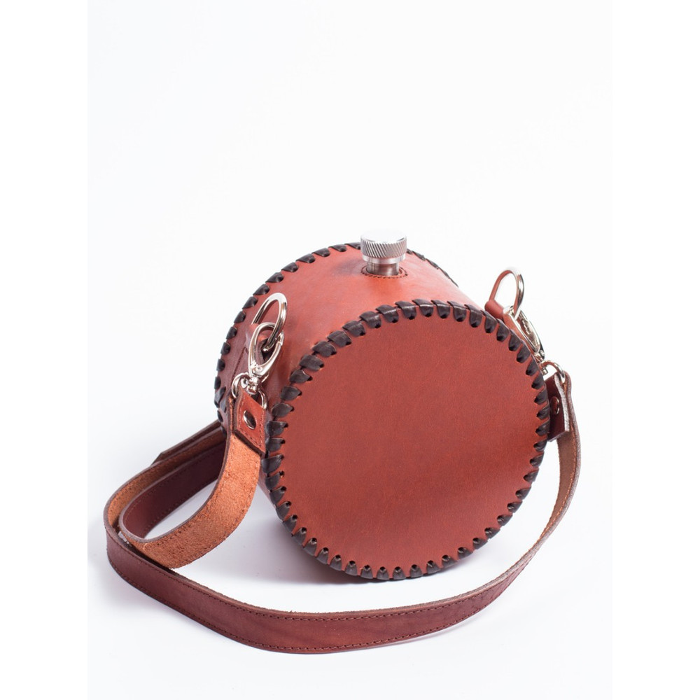 Frenzo gifts ФФ.44.К.Т фляжка подарочная в кожаном чехле / Щука / коричневый