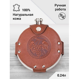 Frenzo gifts ФФ.45.К.Т фляжка подарочная в кожаном чехле / коричневый