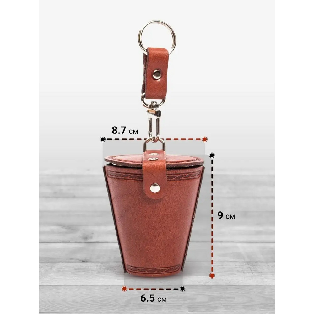 Frenzo gifts СК.23.Т Набор стаканов (4шт) в кожаном чехле / Щука