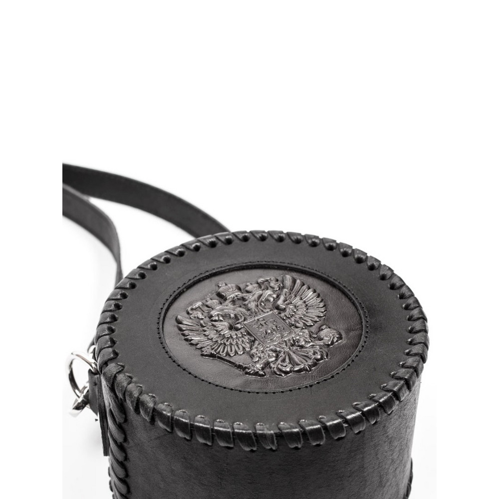 Frenzo gifts ФФ.54 фляжка подарочная в кожаном чехле / Герб / черный
